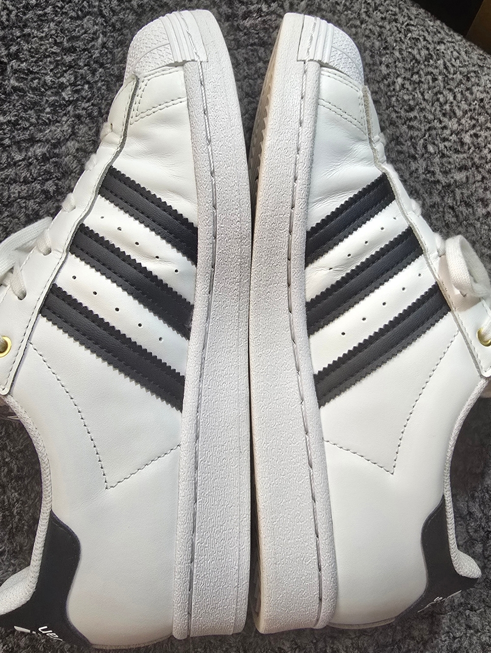 Adidas Superstar “Superstan” White Black Gold Lace Sneakers Mens 6 Womens7.5 - Picture 2 of 8
